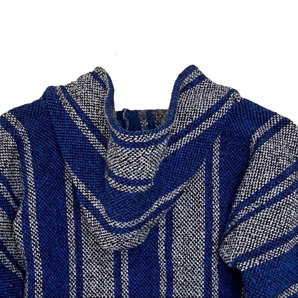 Vintage Chavitos Drug Rug Baja Acrylic Hoodie Pullover Native Tribe Navajo M - Picture 4 of 6